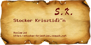 Stocker Krisztián névjegykártya